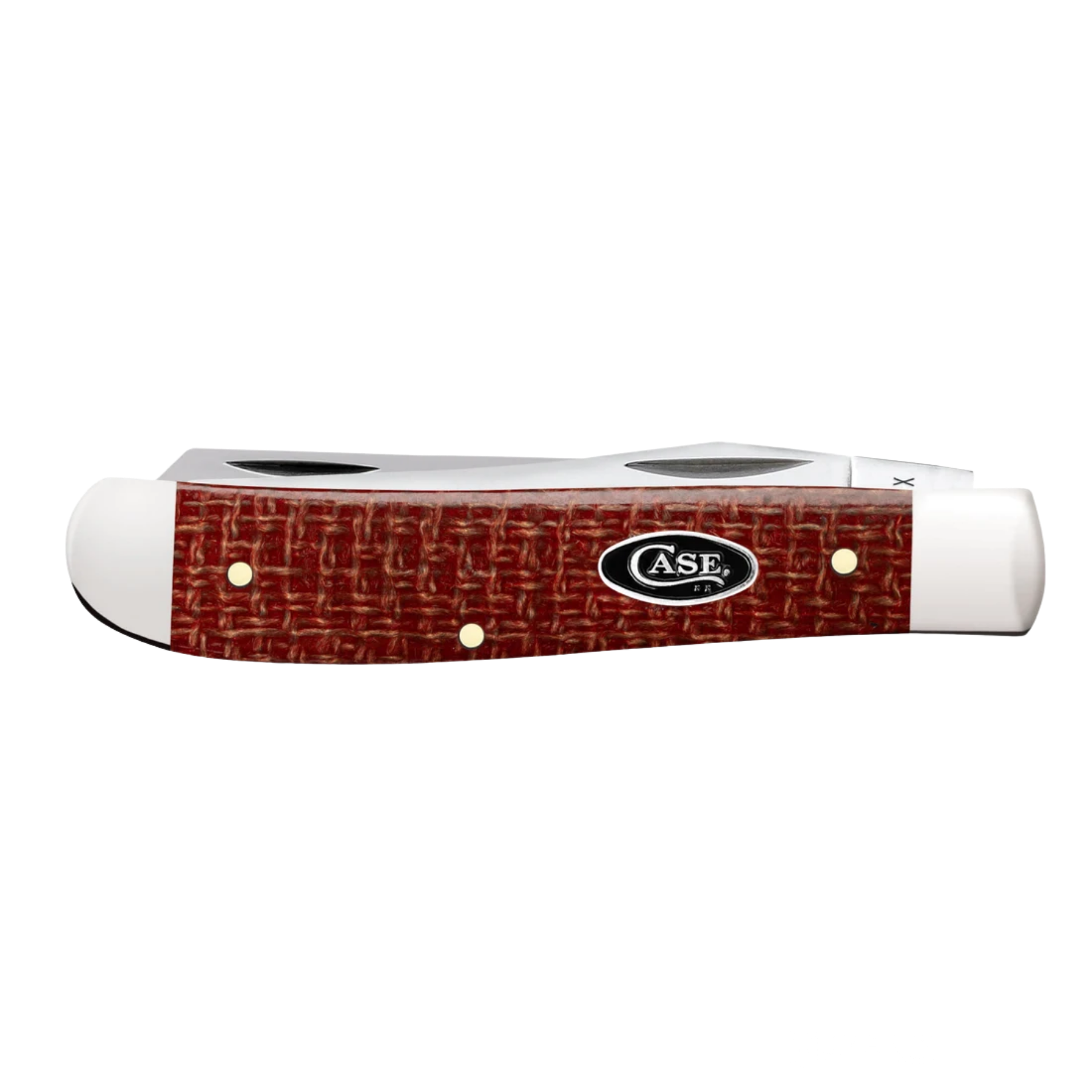 Case Knives | Smooth Dark Red Burlap Micarta® CS Mini Trapper | 12271