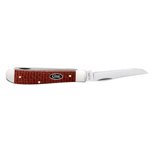 Case Knives | Smooth Dark Red Burlap Micarta® CS Mini Trapper | 12271