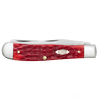 Case Knives | Peach Seed Jig Dark Red Bone CS Trapper with Pocket Clip | 31957
