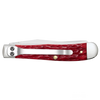 Case Knives | Peach Seed Jig Dark Red Bone CS Trapper with Pocket Clip | 31957