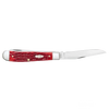 Case Knives | Peach Seed Jig Dark Red Bone CS Trapper with Pocket Clip | 31957