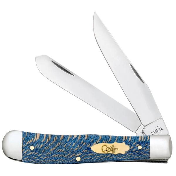 Case Knives | Smooth Blue Sycamore Wood Trapper | 63730