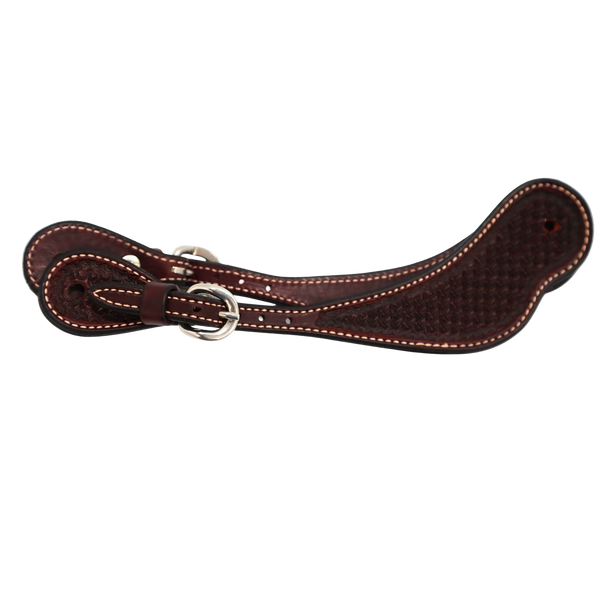 Wildfire Saddlery | Spur Straps Cowboy Mens Rosewood Spider Stamp