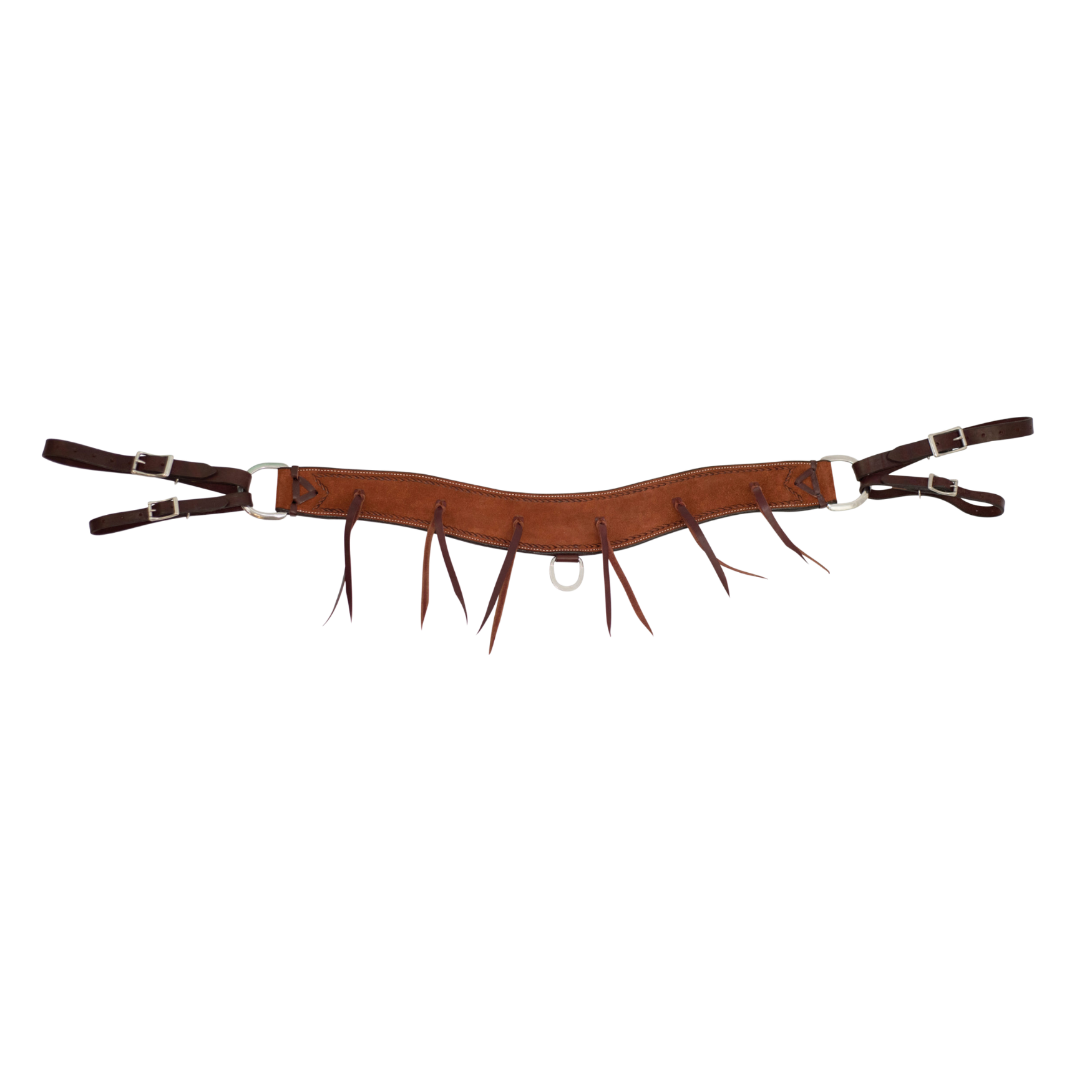 Cowboy Tack | 3-1/2” Rosewood Leather Roughout Breast Collar with Latigo Strings