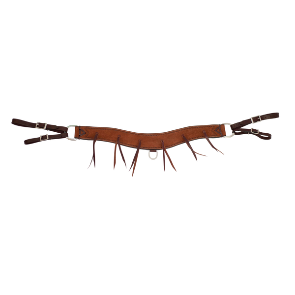 Cowboy Tack | 3-1/2” Rosewood Leather Roughout Breast Collar with Latigo Strings