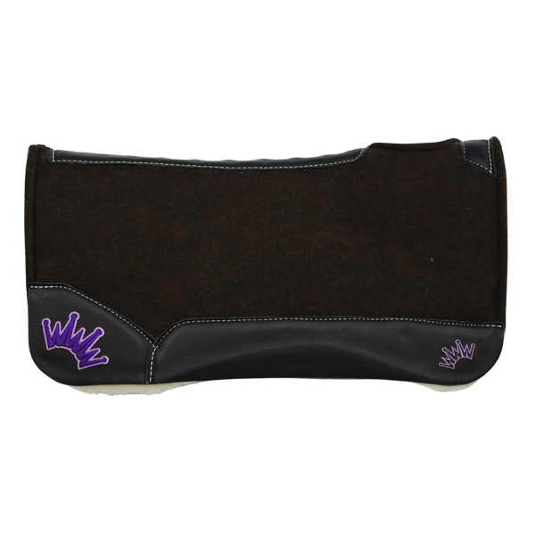 Best Ever Pads | Black Leather with Violet Crown | 3/4" OG Fleece | 30" x 30"