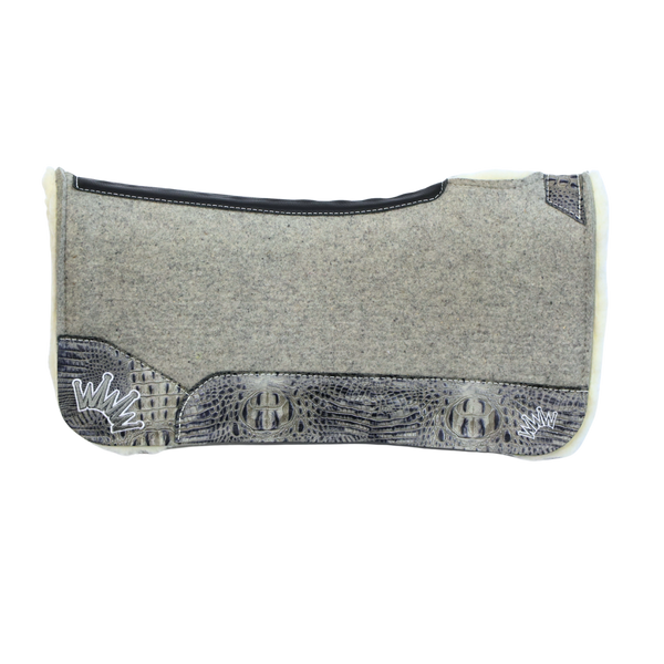 Best Ever Pads | Gray Crocodile w/ Dark Gray/White Crown  | 1/2" Kush Fleece | 32" x 32"