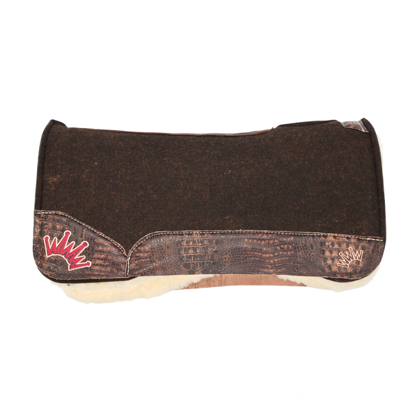 Best Ever Pads | Brown Crocodile Leathers w/ Burgundy/Peach Crown | 1" OG Fleece | 30" x 30"