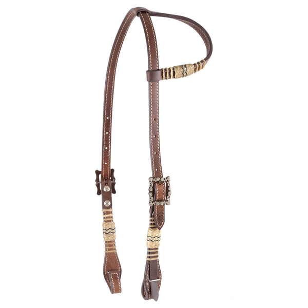 Cashel | Rawhide Slip Ear Headstall with Square Flower Buckles