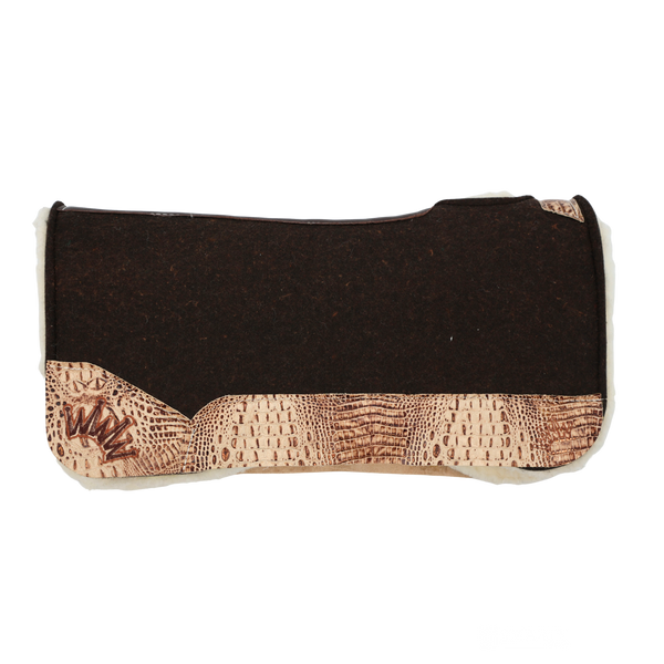Best Ever Pads | Ivory Chocolate Crocodile Leathers w/ Dark Brown/Brown Crown | 3/4" OG Fleece | 32"x32"