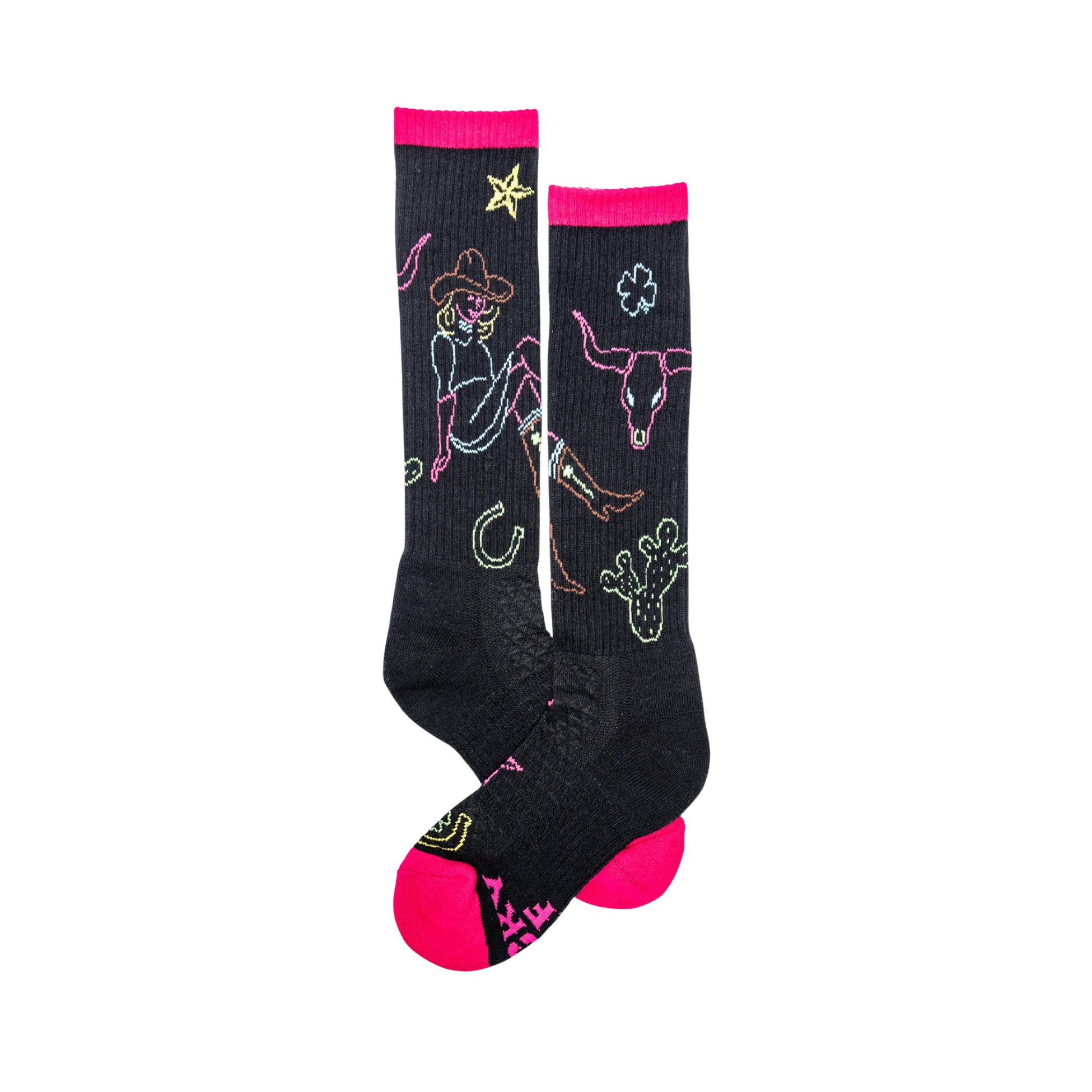 Lucky Chuck | Neon Cowgirl | Performance Boot Socks