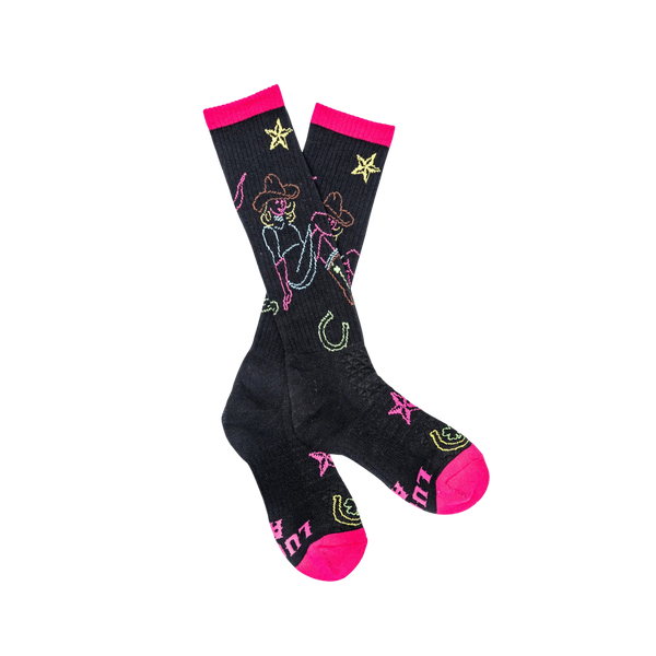 Lucky Chuck | Neon Cowgirl | Performance Boot Socks