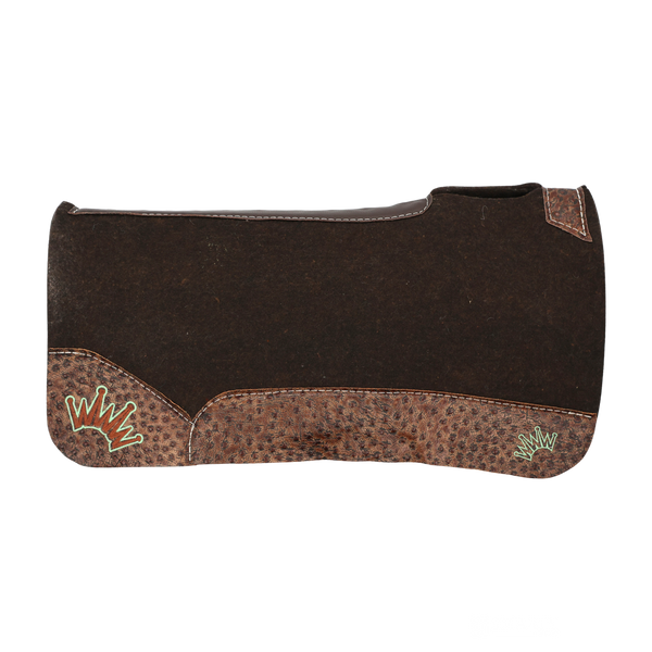 Best Ever Pads |  Mocha Ostrich Western Leathers w/ Brown/Mint Crown | 3/4" OG | 30"x30"