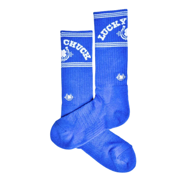Lucky Chuck | Retro Lucky Chuck Blue | Performance Boot Socks
