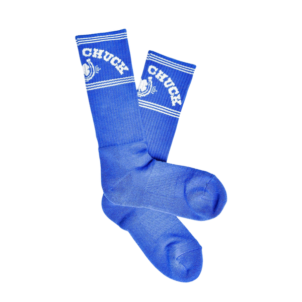 Lucky Chuck | Retro Lucky Chuck Blue | Performance Boot Socks
