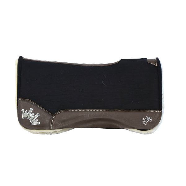 Best Ever Pads | Brown Leathers w/ White/Dark Gray Crown  | 1" Kush Fleece | 32" x 32"