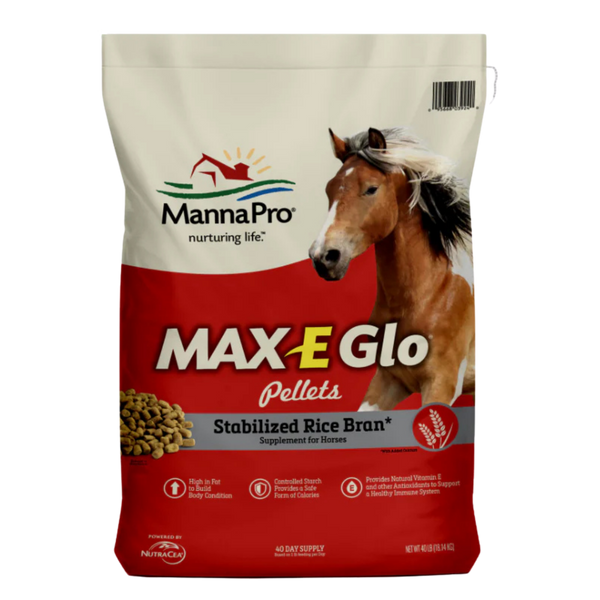 Manna Pro | Max-E Glo | Stabilized Rice Bran Pellets