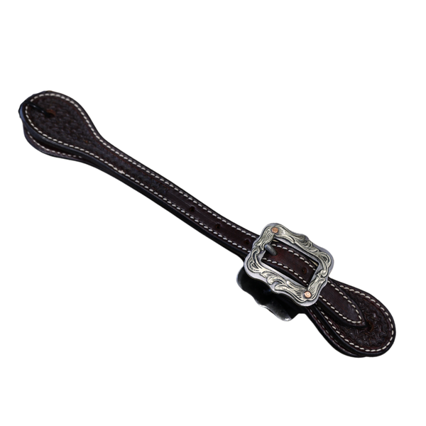 Wildfire Saddlery | Spur Straps 5/8" Rosewood Stamp with Custom Buckles