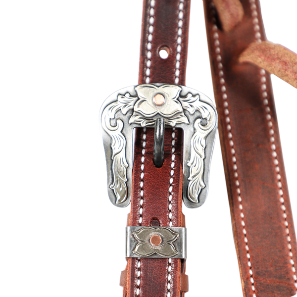 Wildfire Saddlery | 1" Headstall Slip Ear Chocolate Harness with Cowboy Knots & Custom Buckles