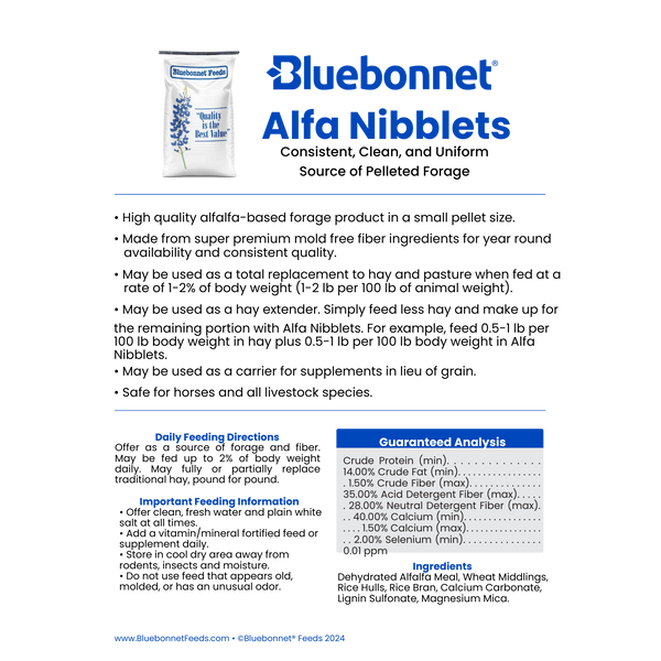 Bluebonnet Feeds | Alfalfa Nibblets