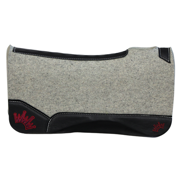 Best Ever Pads | Black Leather | Maroon & Burgundy Crown | 1" Kush | 32" x 32"