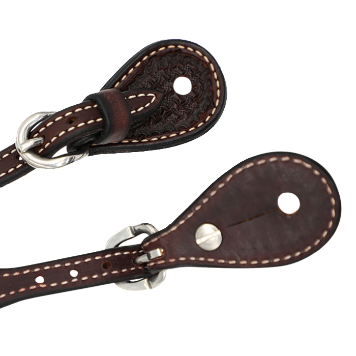 Wildfire Saddlery | Spur Straps Cowboy Mens Rosewood Spider Stamp