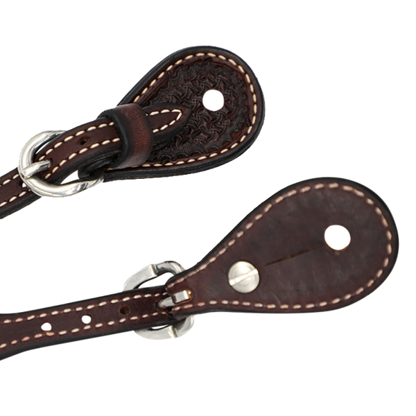 Wildfire Saddlery | Spur Straps Cowboy Mens Rosewood Spider Stamp