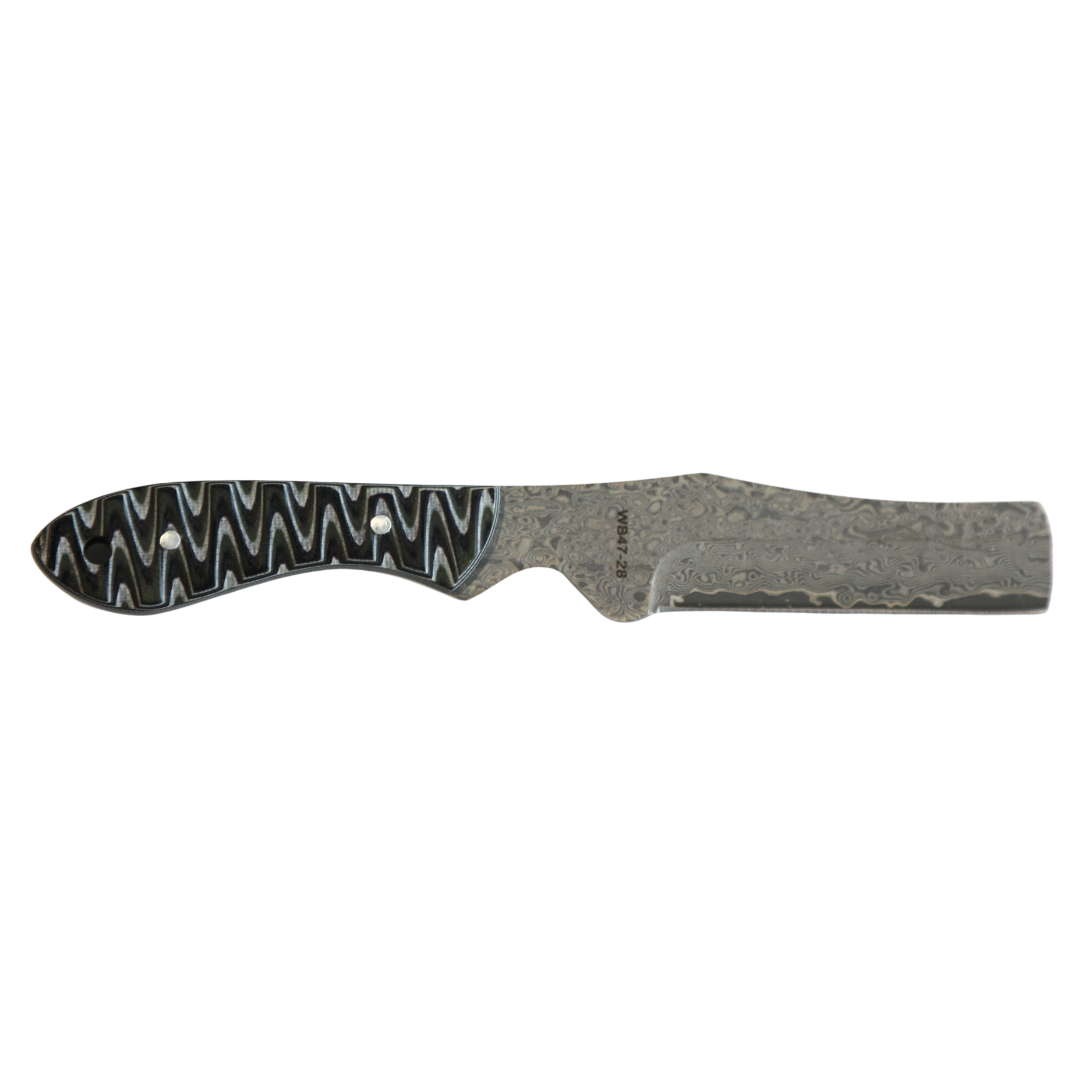 Rusted Nail Knives | Brown Fang | G10 Damascus Bullcutter Knife