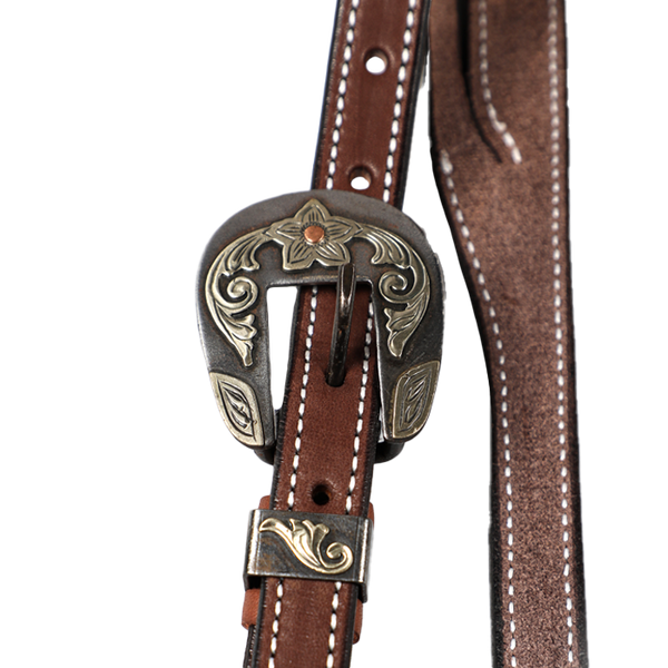 Wildfire Saddlery | 3/4" Headstall Split Ear Chocolate Harness with Custom Buckles