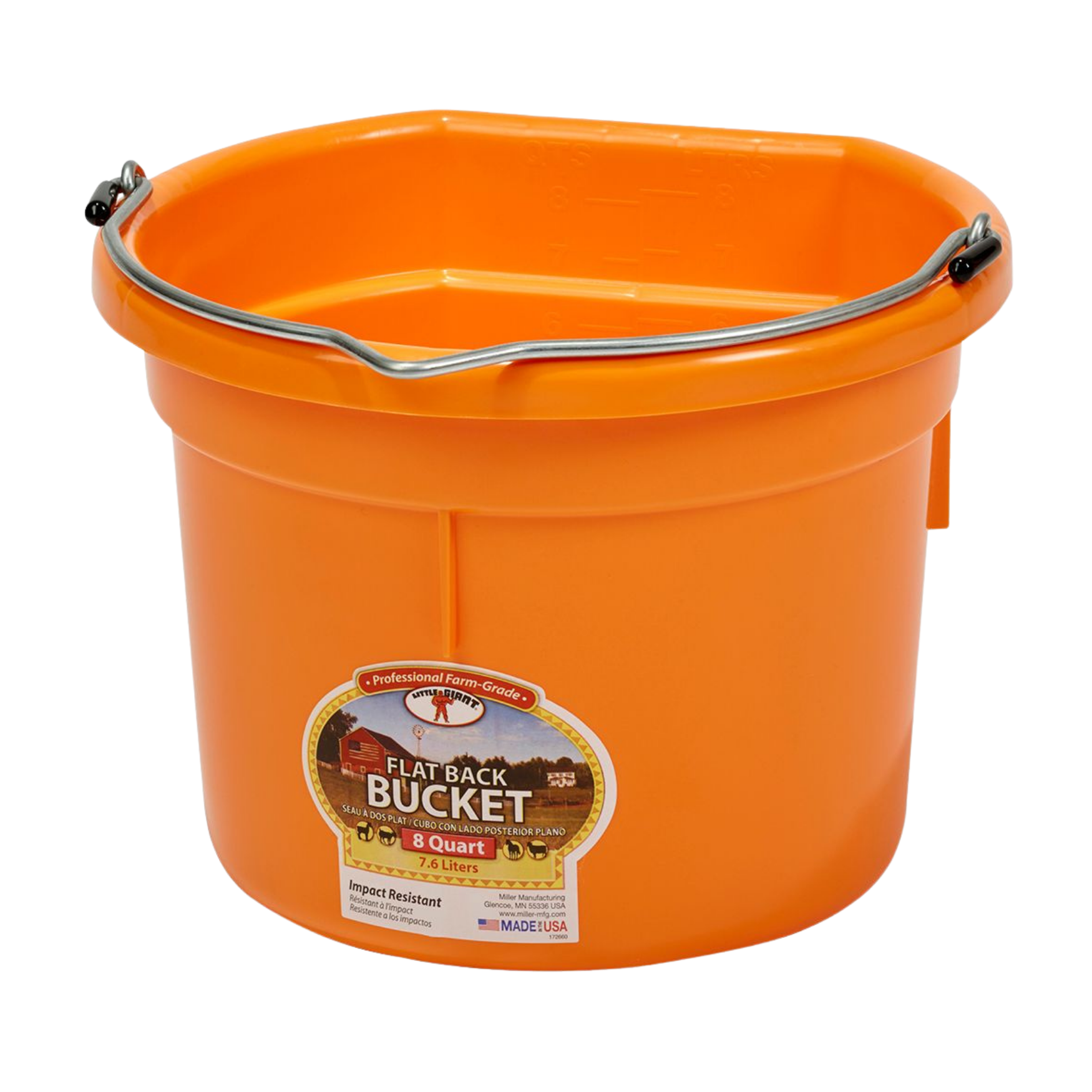 Duraflex | 8 Quart Plastic Pail | Flatback