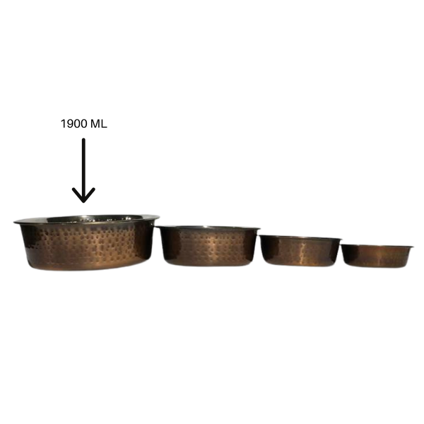 Leather Brothers | Antique Copper Hammered Dog Bowls