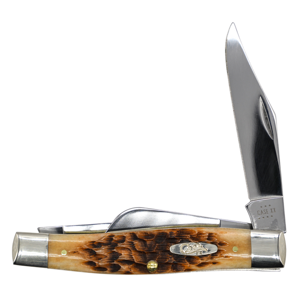 Case Knives | 00204 | Peach Seed Jig Amber Bone CS Large Stockman