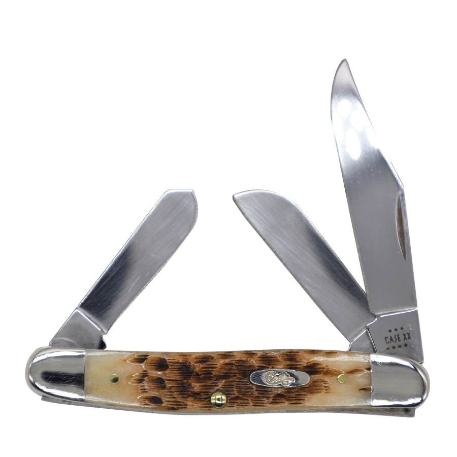 Case Knives | 00128 | Peach Seed Jig Amber Bone Stockman