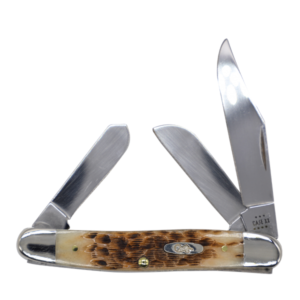 Case Knives | 00128 | Peach Seed Jig Amber Bone Stockman