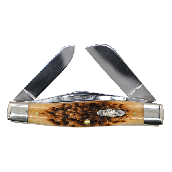 Case Knives | 00204 | Peach Seed Jig Amber Bone CS Large Stockman