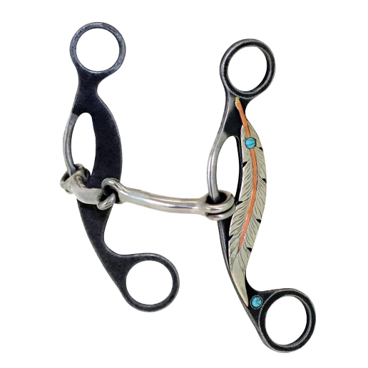 Cowboy Tack | Smooth Snaffle Gag Bit | Feather Collection