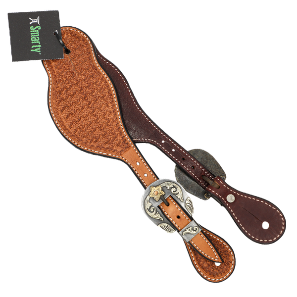 Wildfire Saddlery | Spur Straps Mens Buckaroo Golden Spider Stamp with Custom Buckles