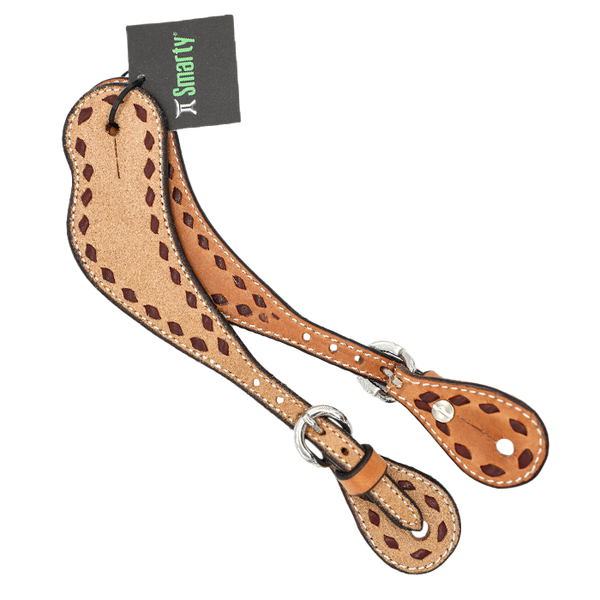 Wildfire Saddlery | Spur Straps Cowboy Mens Rosewood Spider Stamp