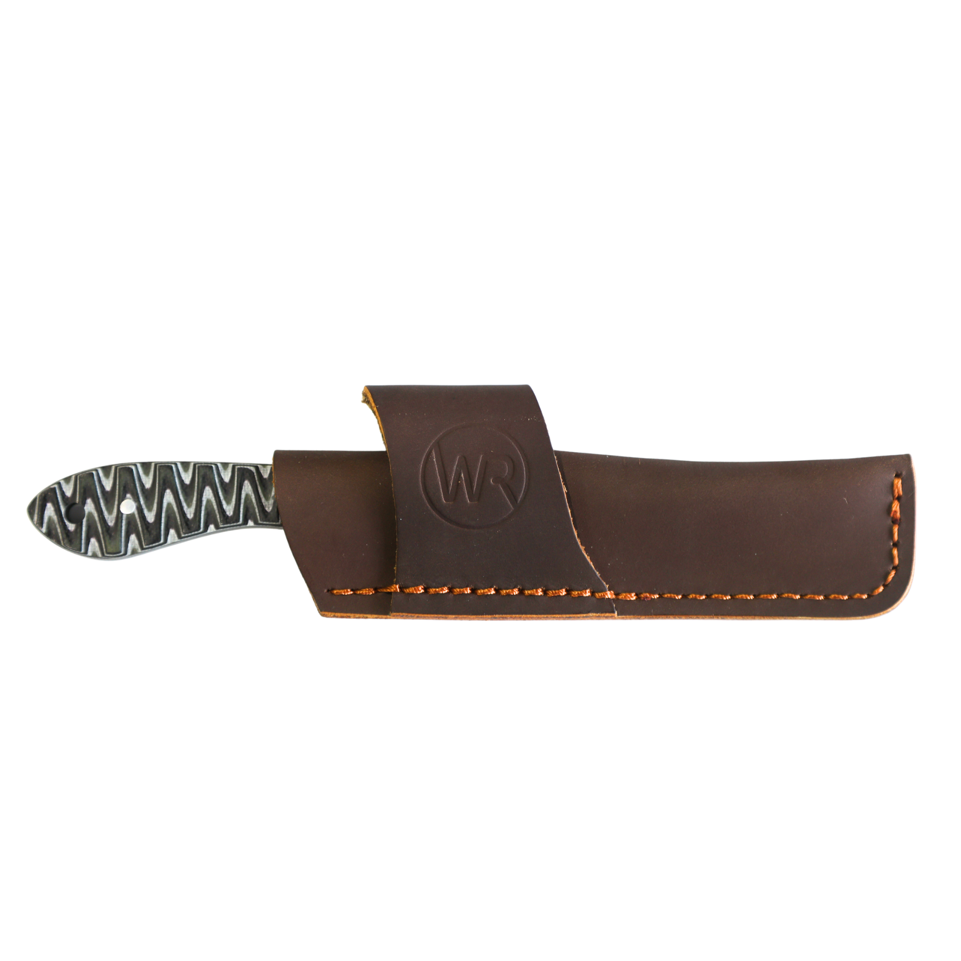 Rusted Nail Knives | Brown Fang | G10 Damascus Bullcutter Knife