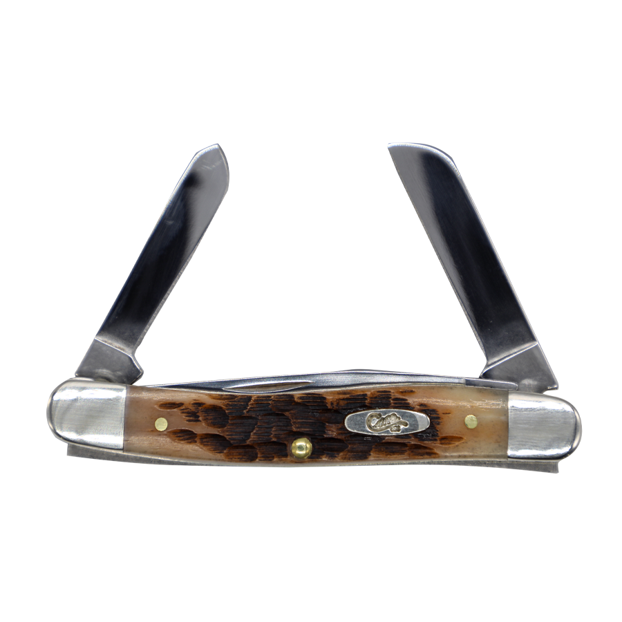 Case Knives | 00042 | Peach Seed Jig Amber Bone Medium Stockman