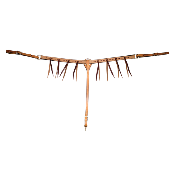 Cowboy Tack | 1 1/4" Breast Collar | Roughout Buckstitch with Latigo Strings