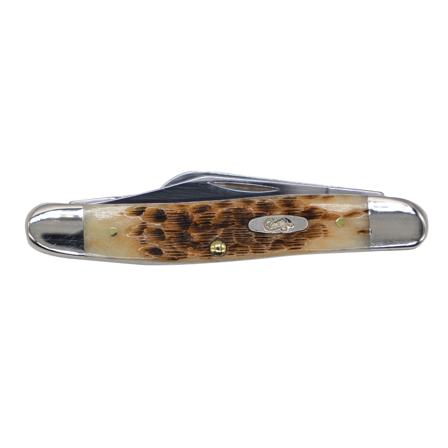 Case Knives | 00128 | Peach Seed Jig Amber Bone Stockman