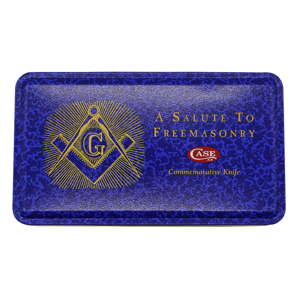 Case Knives | 01058 | Masonic Gift Tin Standard Jig Blue Bone Trapper