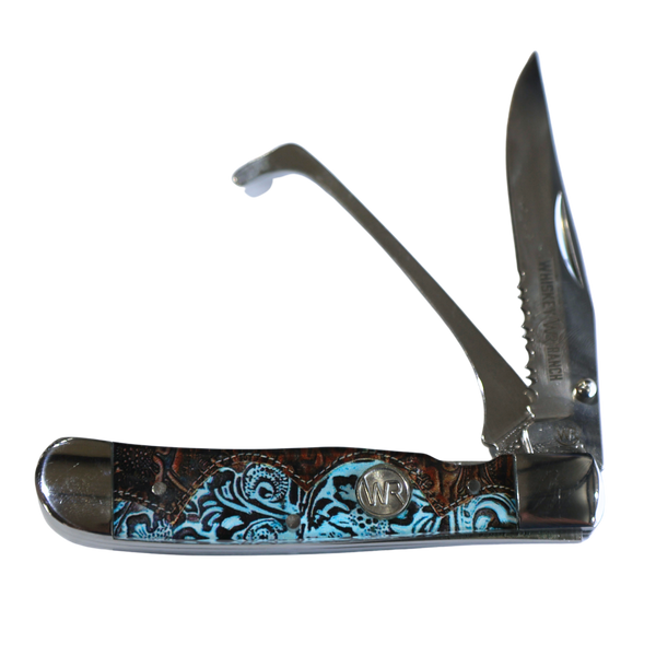 Rusted Nail Knives | Tooled Country | Acrylic w/ Clip | Hoofpick Knife