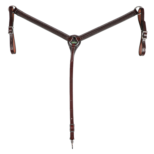 Wildfire Saddlery | Breast Collar 1-1/4" Rosewood Spider Stamp
