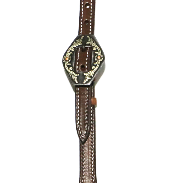 Wildfire Saddlery | 5/8" Headstall Oval Ear Chocolate Harness with Cowboy Knots & Custom Buckles