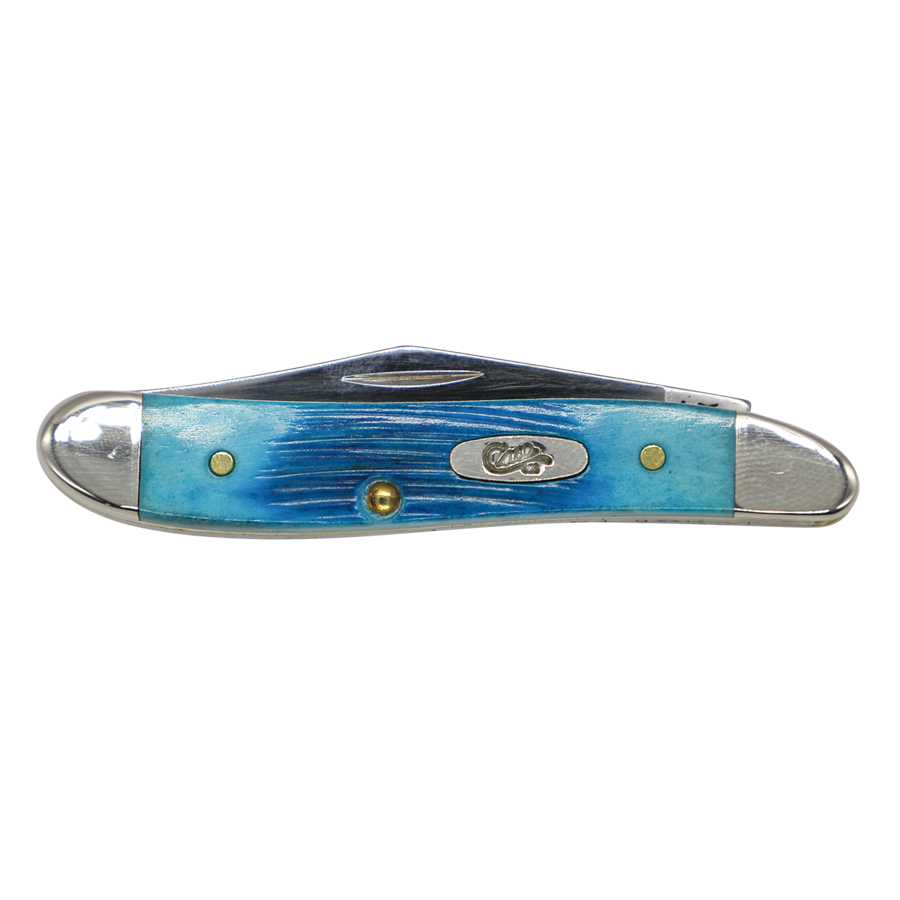 Case Knives | 25596 | Sawcut Jig Caribbean Blue Bone Peanut