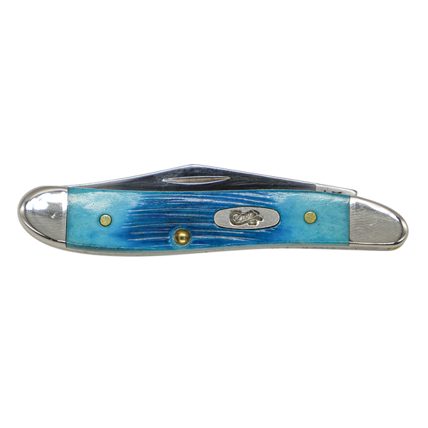 Case Knives | 25596 | Sawcut Jig Caribbean Blue Bone Peanut