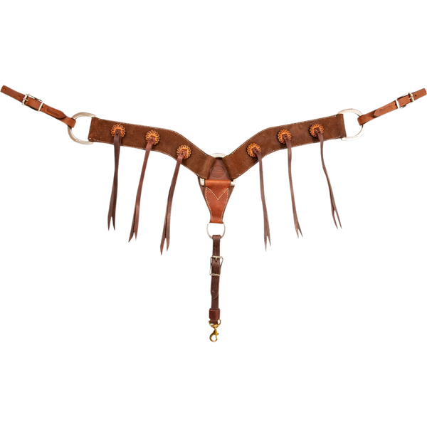 Martin Saddlery | 2.75" Chocolate Breast Collar | Rosette Blood Knots