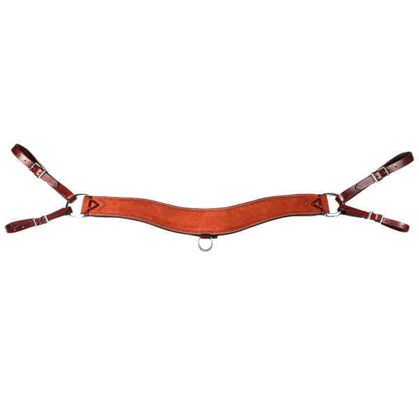 Wildfire Saddlery | 3-1/2 Tripping Breast Collar Rosewood Roughout Rope Border